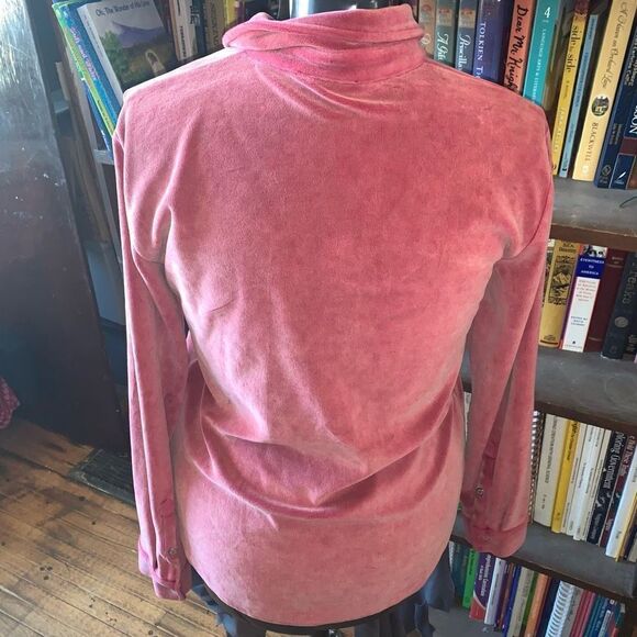 White Cloud pink velvet button down soft normcore S shirt - Picture 2 of 3
